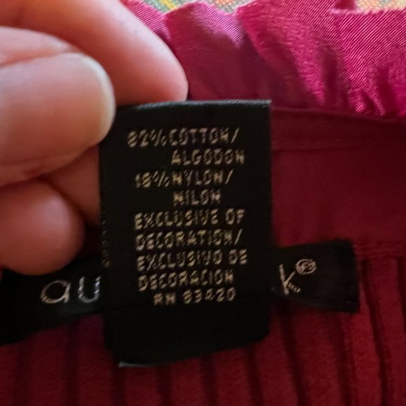 August Silk Raspberry Stretch Sweater with Ruffle Faux Shirt - Large - Fashion - Picture 5 of 5